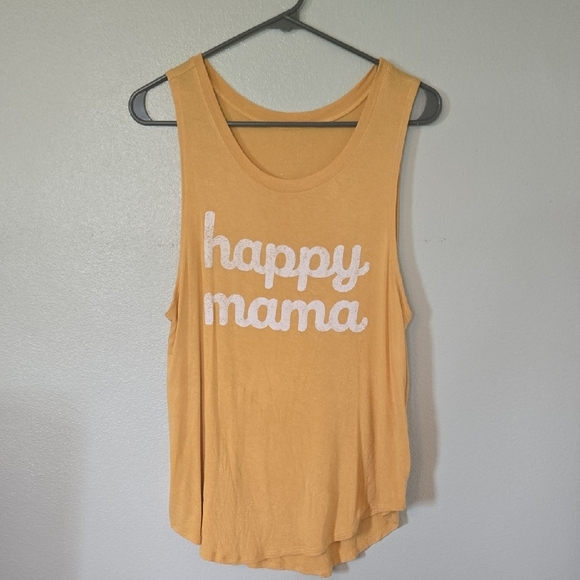 Yellow Happy Mama Tank Size Large - Picture 1 of 3